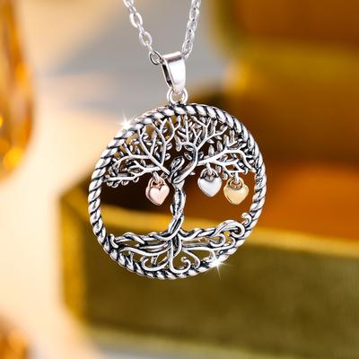 Collana con ciondolo albero della vita cavo di moda, collana a catena di tendenza per gioielli da donna, accessori per ragazze