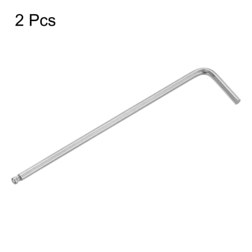 uxcell 3mm Ball Hex Wrench, L-Shaped Hex Key Wrench Set, Long, 100mm Total Length, Set of 2, Easy to Apply Force, For Tightening, DIY Tools