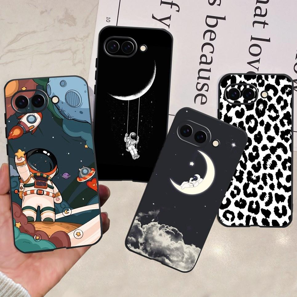 For Google Pixel 9a 9 Pro Phone Case Cool Cartoon Cat Painting Soft Slim Clear TPU Rubber Silicone Back Cover For Google 9 9Pro