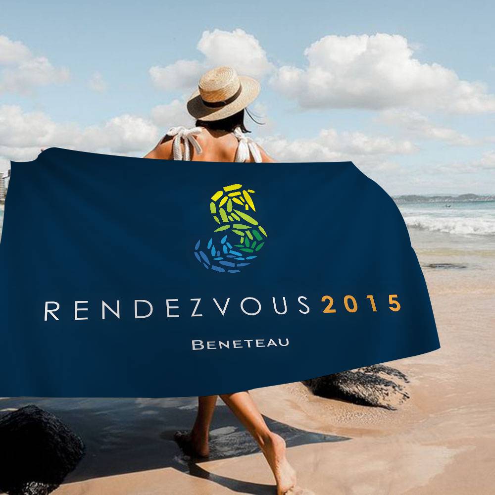 B-Beneteau Logo Telo da Spiaggia Asciugamani da Bagno Colorati per Ragazza Microfibra Asciugatura Rapida Personalizzato Senza Sabbia Spiaggia Yoga Spa Palestra Piscina