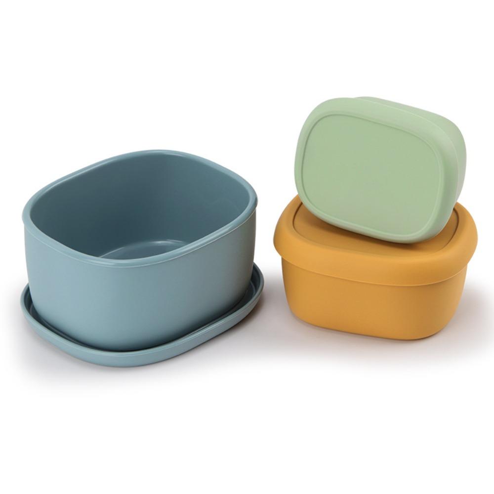 Oval Food Storage Box Heat Resistance Food Container Salad Box Silicone Lunch Box  Travel