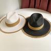JYL DIY Frayed Panama Hat Spring Sun Protection Woven Straw