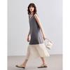 Demana Summer Color Block A-Line Sleeveless Midi Dress