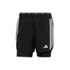 Own The Run 3 Stripes 2 In 1 Shorts Sports Shorts Men's Black IQ3808
