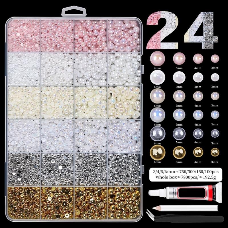 Premium Resin Nail Art Gems Pearls Style Flat Back Rhinestones For Professional Or Home Manicure Flatback Gems