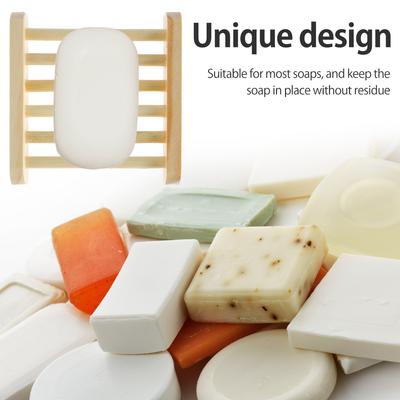 10Pcs Natural Wood Soap Dishes Portable Prevent Mildew Drain Soap Tray Holder Dish Storage Bath Shower Plate for Home Bathroom