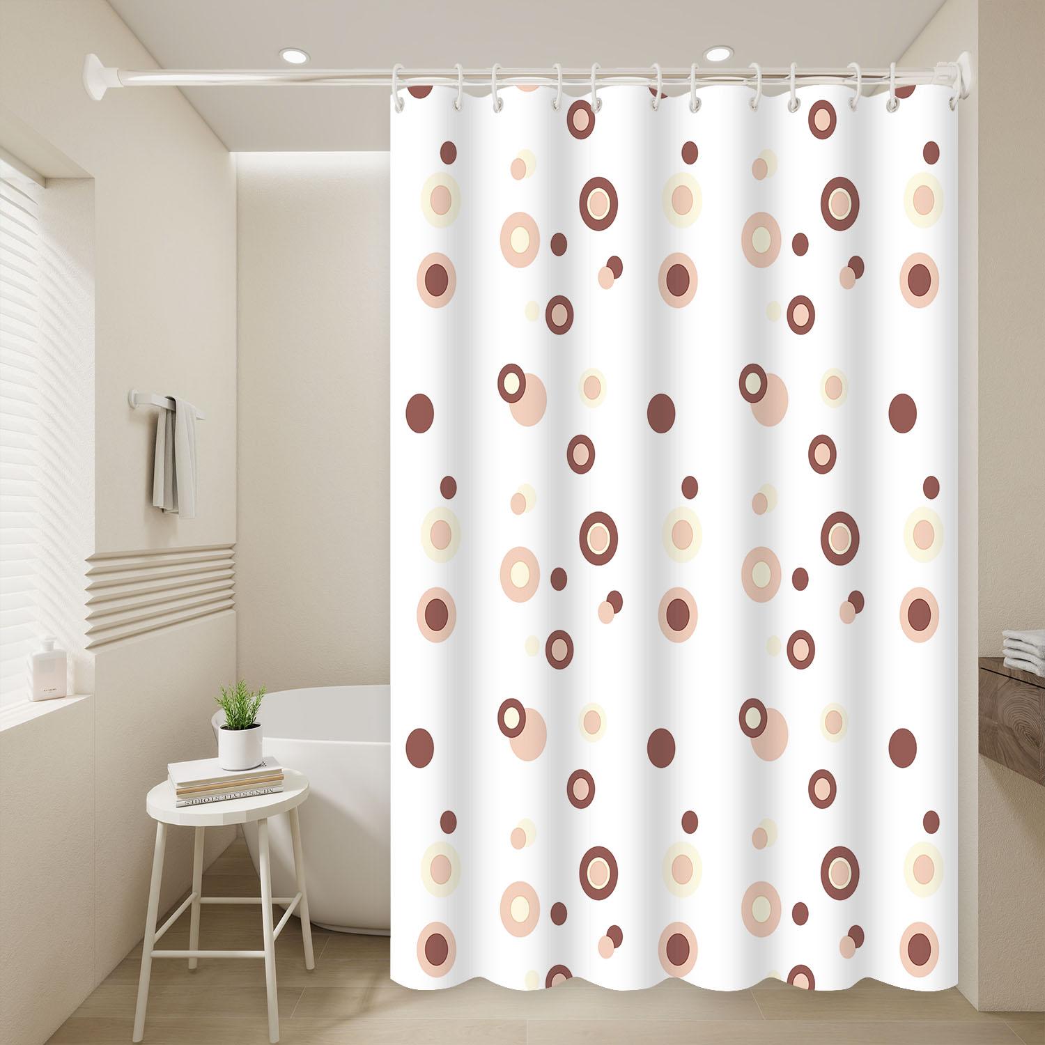 

1Pc Cute Coffee Rings Pattern Kids Shower Curtain Funny Cartoon Waterproof Peva Bathroom Decor Multiple Sizes W60H190(CM)-1 Pcs