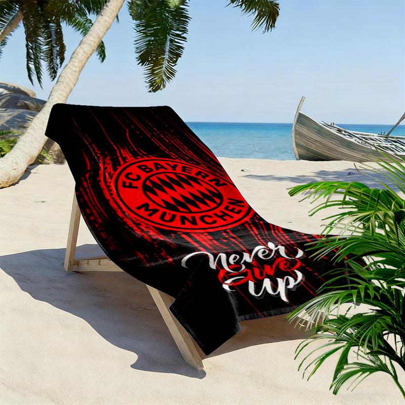 Asciugamano da Spiaggia con Stampa FC Bayern Monaco, Asciugamano Grande Morbido Asciugatura Rapida per Spiaggia Campeggio Nuoto