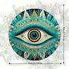 Metal Wall Art Mandala Decor, Round Metal Poster for Living Room, Spiritual Boho Home Accent