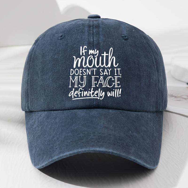 Funny Face Says It All Sarcastic Quote Baseball Cap Adjustable Polyester Casual Hat Unisex Adult Unisex