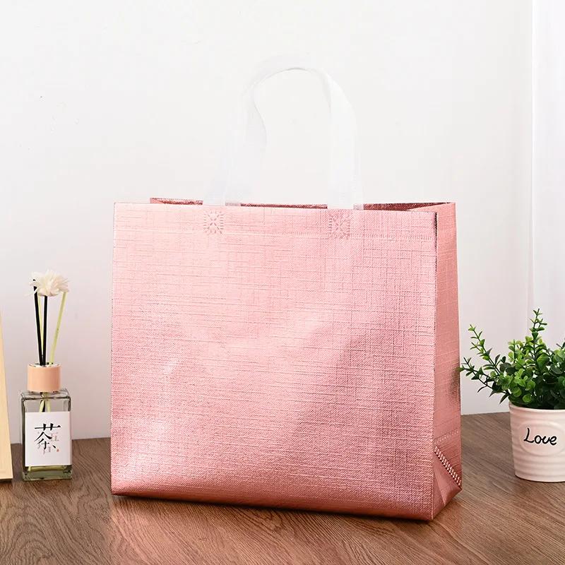 4 Stück-Geschenktasche Groß Vlies Wiederverwendbare Geschenktasche mit Henkel, Geburtstagsparty Handtasche Geschenktasche