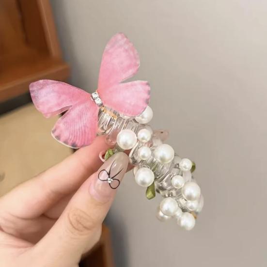 4Pcs Hair Rope Spiral Hair Bands Flower Butterflies Decor Ponytail Holders Bun Braid Elastic Non-slip Hairbands Hair Styling Tools