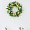 Beautiful Easters Eggs Wreath Colorful Artificial Flower Garlands Decoration for Spring Home Door and Porch Decors