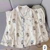 Women's Cloud Cotton Long Sleeve Pajamas - Sweet Cartoon Design for Spring & Autumn, Versatile for Home or Out