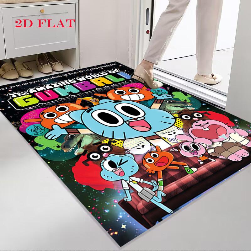 Gumball Teppich für Wohnzimmer Schlafzimmer Zuhause Sofadekoration, Rutschfeste Bodenmatte für Kinder zum Spielen