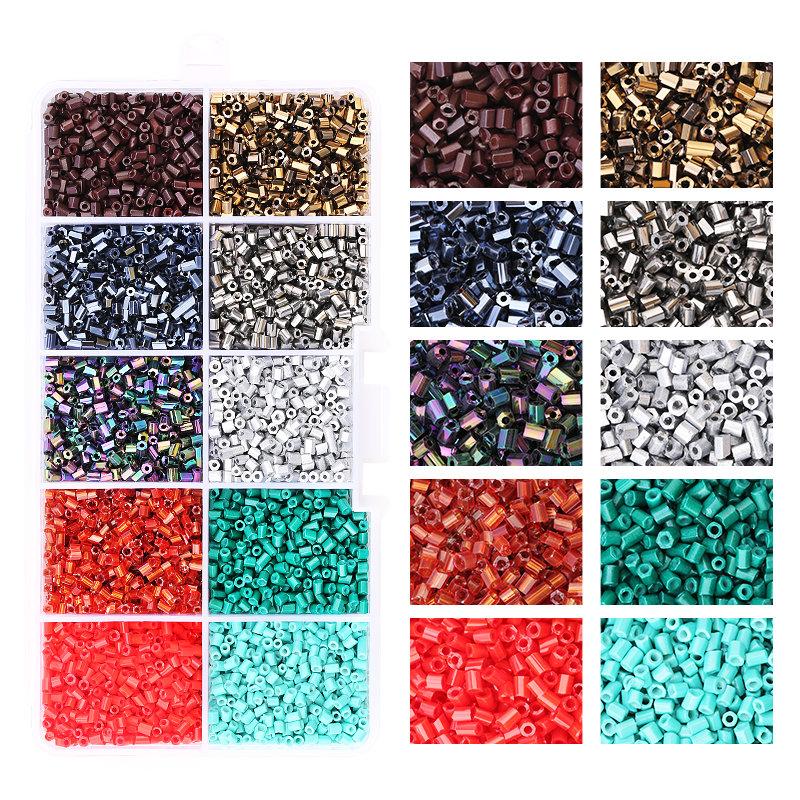 2mm Hexagon Shape Glass Tube beads Set Seed Beads Kits Charm Czech beads Bracelet Necklace DIY Jewelry Making Accessories