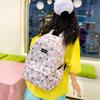Three-Piece Backpack Set Large Capacity Student Schoolbag Junior High School Student Checkerboard Backpack with Lunch Bag Pen Bag