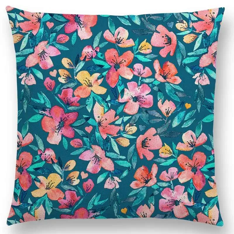Nordic Throw Pillow Case Spring Leaves Print Cushion Cover Home Decor / Pillow Covers for Sofa Cushion Covers Hogar
