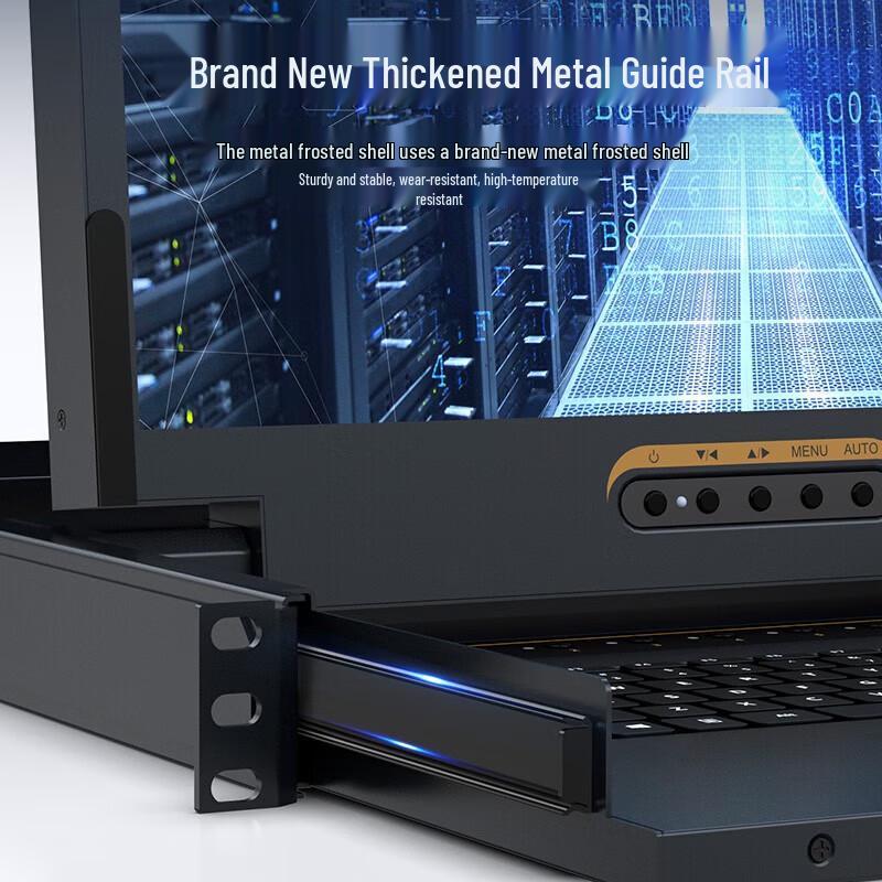 Shengwei 8-Port Rackmount KVM Switch with 17.3-inch LED Monitor