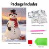 DIY Framed Pearl Painting Kit Cute Snowman Gift Winter Holiday Sparkling Bead Canvas Art for Home Bedroom Living Room Wall Decor Craft Set