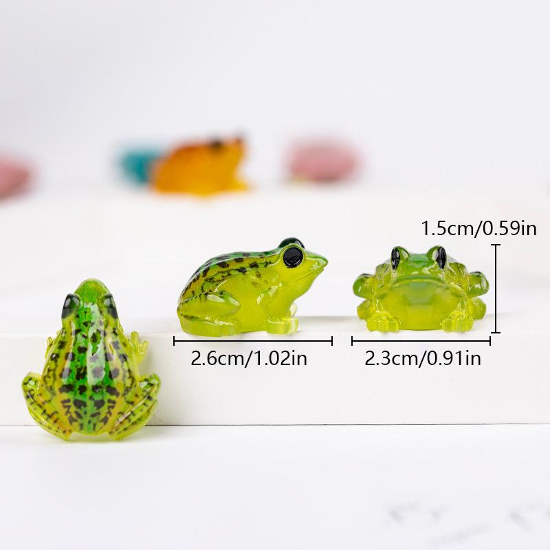10 Pcs Noctilucent Poupée Grenouille Miniatures Maison de Poupée Mignon Nain de Jardin Féérique Décor Mousse Terrarium Artisanat Fournitures Bonsaï Bricolage Figurine
