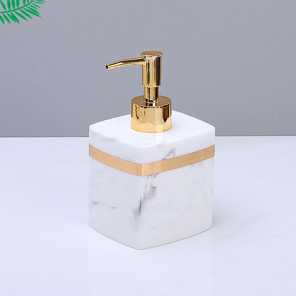 Reusable Resin Soap Dispenser Manual Empty Liquid Lotion Pump Bottle for Room Countertop