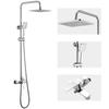 Shower Column - Mechanical Mixer - Adjustable 90-124 Cm - Top Shower Head 29x19 Cm - Chromed
