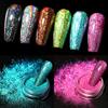 Nail Art Aperture Laser Powder, Nail Art Aurora Colorful Diamond Glitter, Rainbow Powder Metal Electroplated Nail Powder