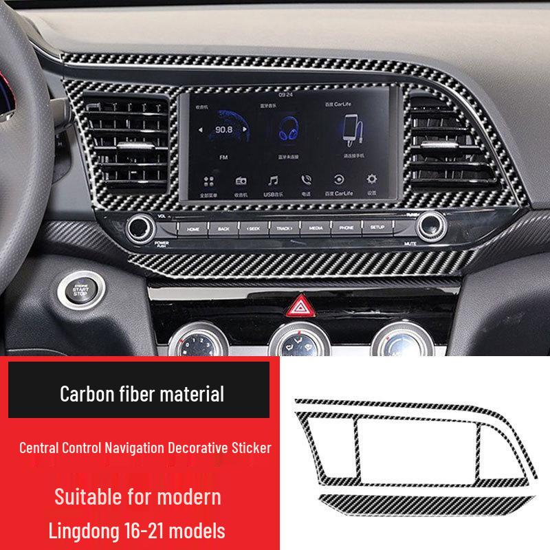Carbon Fiber Trim Stickers for 16-20 Elantra Center Console & Air Vent