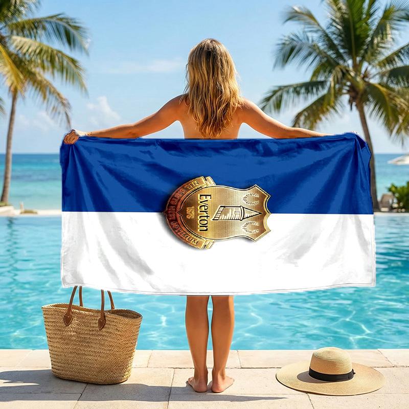 Everton Football Beach Towel Soft Microfiber Summer Towel Quick Dry Absorbent Towel for Beach Swimming Pool Travel