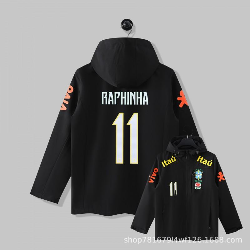 Brazil National Team Football Jacket Men Women Thin Windproof Waterproof Training Top