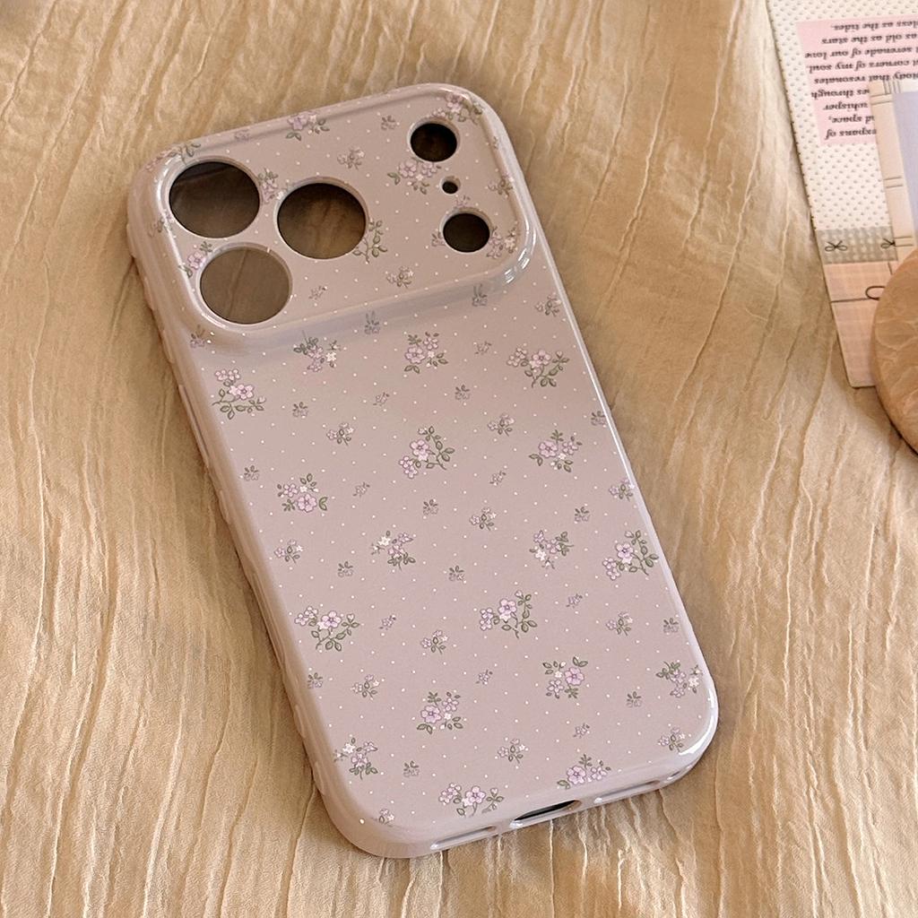 Custodia per cellulare a pois floreali con mela 17promax Adatta per iPhone 16 14 13 Set morbidi di alto valore