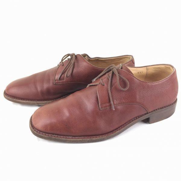 80s-90s Vintage gravati Made in Italy Plain Toe Business Shoes Brown size 7 25.0-25.5 Men's(USED)