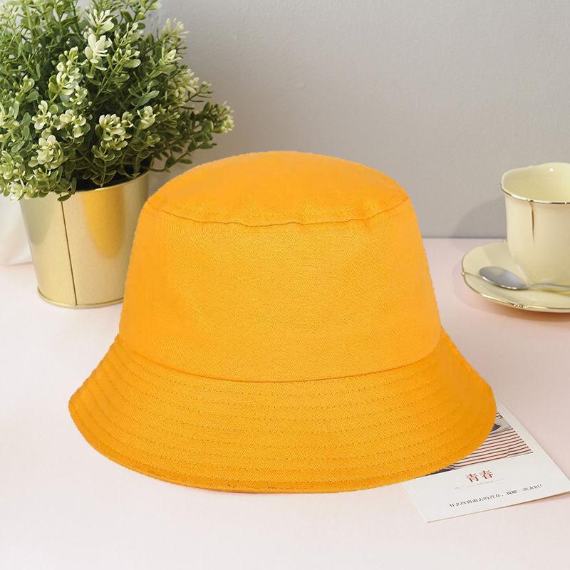 Candy colored fisherman hat, solid color sun protection bucket, thin design, temperament sun basin hat