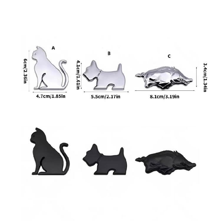 Waterproof Car Decal 3D Pet Metal Emblems Sticker for Side & Rear Trunk Enhancement Automotive Accessories