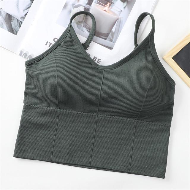 💰Köp billigt online Cotton Sports Bras Women Push Up Solid Sports Bra