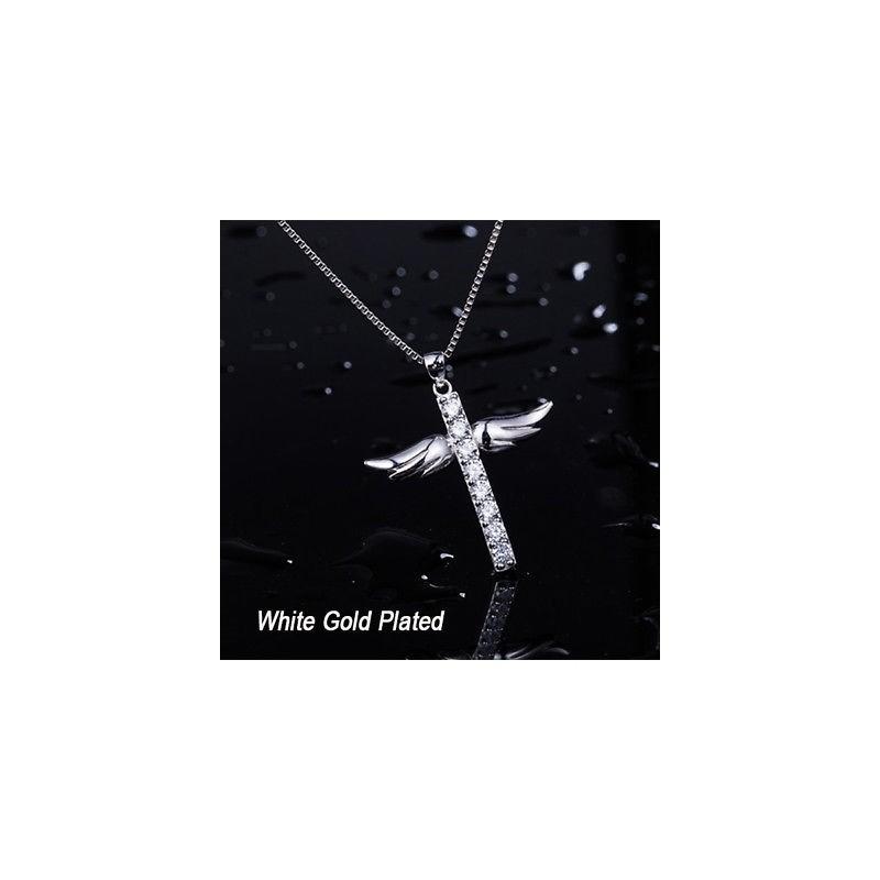 Stylish Women Cross Love Angel Heart Wing Pendant Necklace For Modern Fashion Lovers