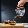 Pokaro Tea Glass Teapot, Heat-Resistant, Clear, Shatter-Resistant, Zen, Monk-Style, Round Teapot for Black Tea, Green Tea, Fruit Tea, and Loose Leaf