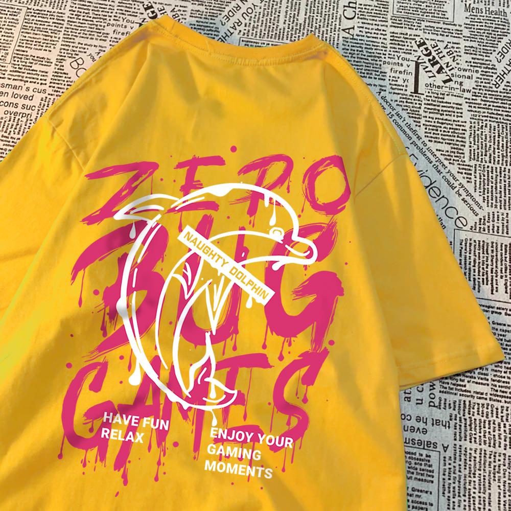 Habe Fun Relax Zero Bug Games Men Women T-Shirt Crewneck Loose T Shirts Summer Fashion Cotton Tee Clothes Couple Casual Tees