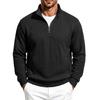 Men S Autumn Diamond Jacquard Half Zip Stand Collar Long Sleeve Pullover Sweatshirt