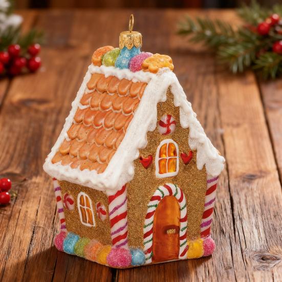 Yousheng Gingerbread House Christmas Decoration Resin Gingerbread Christmas Tree Hanging Ornaments for Tree Holiday Party Home Decor