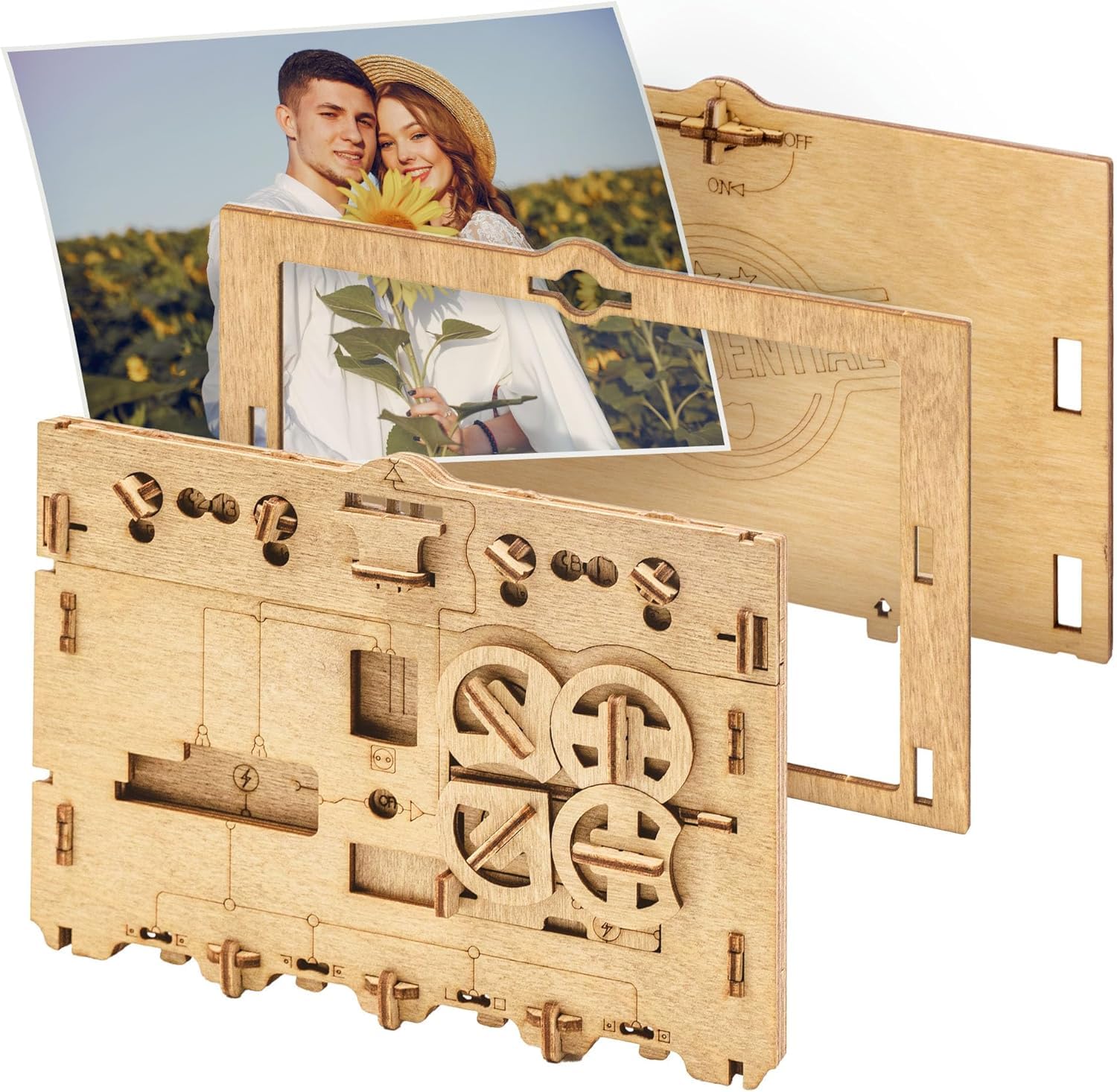 iDventure Clueframe - 15x10 Inch Picture Frame Puzzle Box - Escape Room Game - Gift Box - Treasure Chest - 3D Wooden Puzzle - Sequential Puzzle Box fo