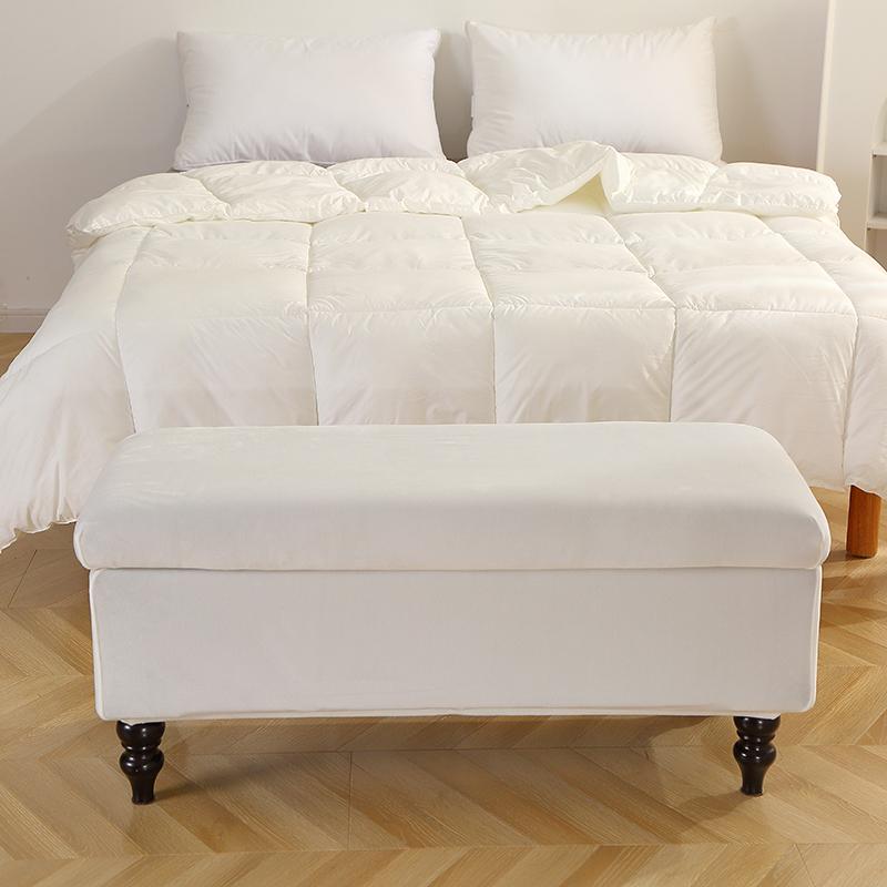 Storage Stool Cover Stretch Ottoman Footrest Cover Soft Rectangle Piano Seat Slipcover Living Room Bedroom 1Pc Velvet