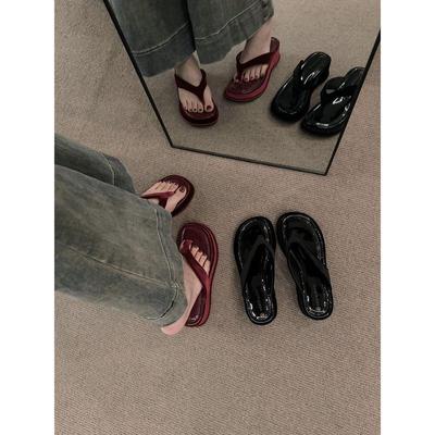 2024 Women's Korean Fashion Platform Sandals - Thick-Soled Summer Flip-Flops