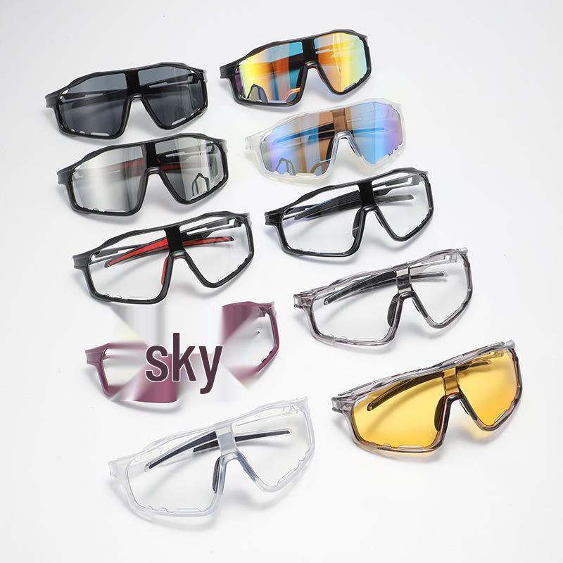 Photochromic Unisex Cycling Sunglasses: Windproof & Dustproof Large Frame Goggles