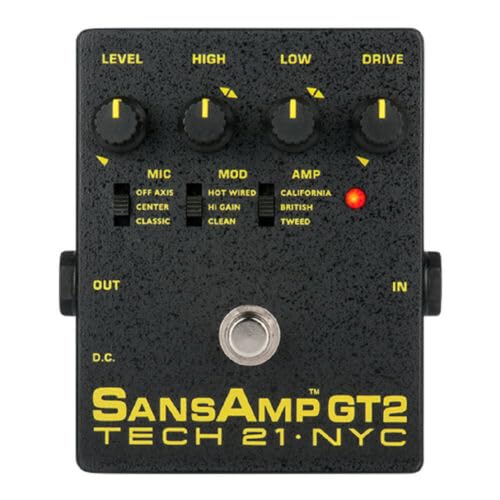 TECH 21 GT2 SansAmp Analog Amp Simulator & Overdrive/Distortion for Guitar