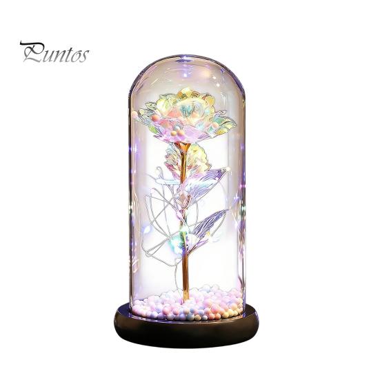 No Maintenance Flower Gift Rose Gifts for Her Mom Wife Grandma Light Up Eternal Lasting in A Dome Romantic Anniversary Birthday Valentine's