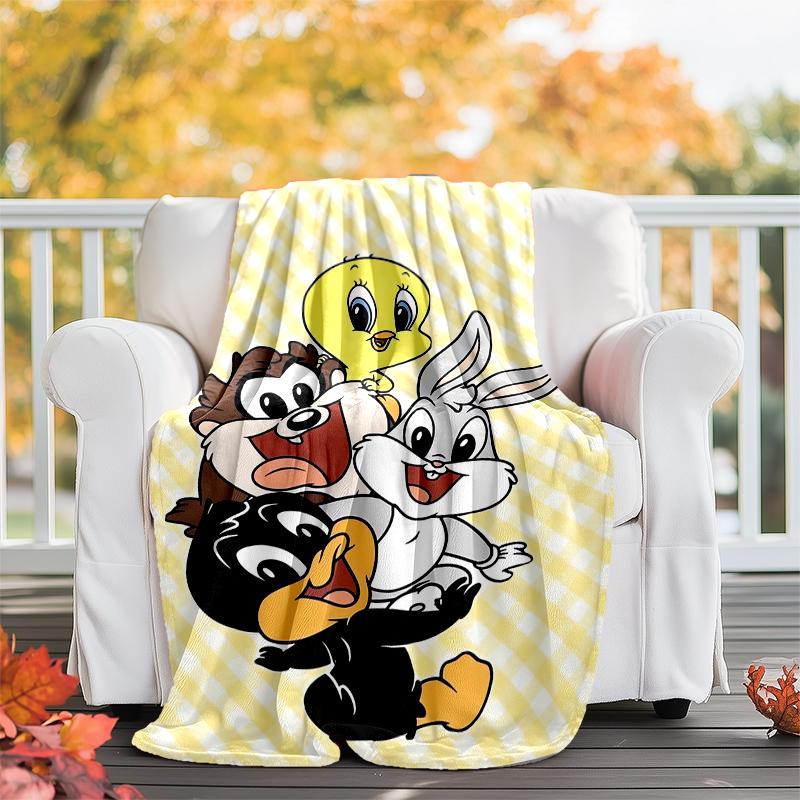 Looney Tunes Theme Printed Blanket - Perfect for Couch, Bed, Travel & Outdoor Use | Machine Washable, Cozy & Durable.