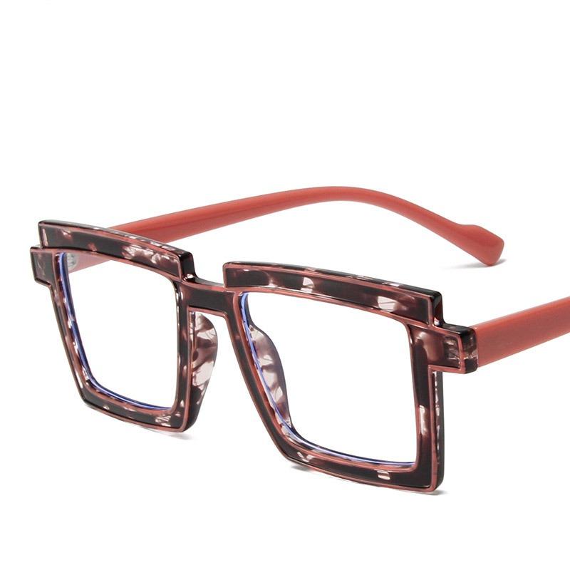 Vintage Luxury Brand Designer Punk Square TR90 Glasses Frame Women for Men Fashion Trendy Myopia Reading Pink Eyeglasses Frames