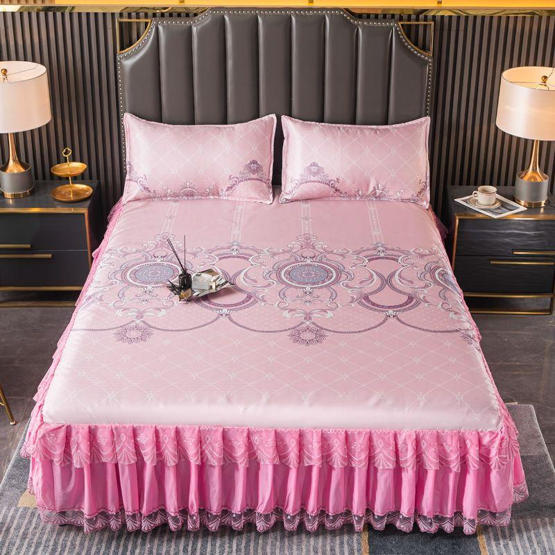 Bedroom Flat Sheets Bed Printed Fashion Modern Queen King Size Washed Cotton Comfortable Bedding Mattress Cover Bedspread